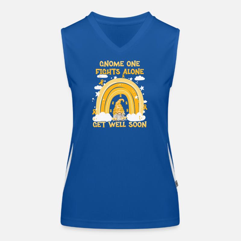 Gnome One Fights Alone Blinddarmkrebs Funktionelles Kontrast-Tank Top für Frauen