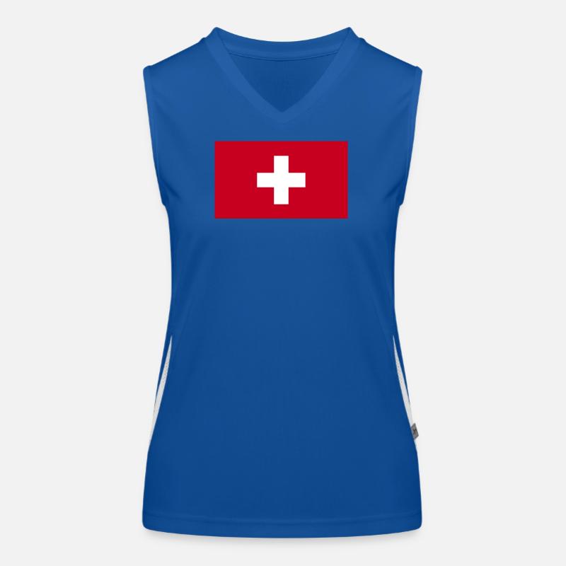Drapeau national suisse Débardeur respirant contrasté Femme