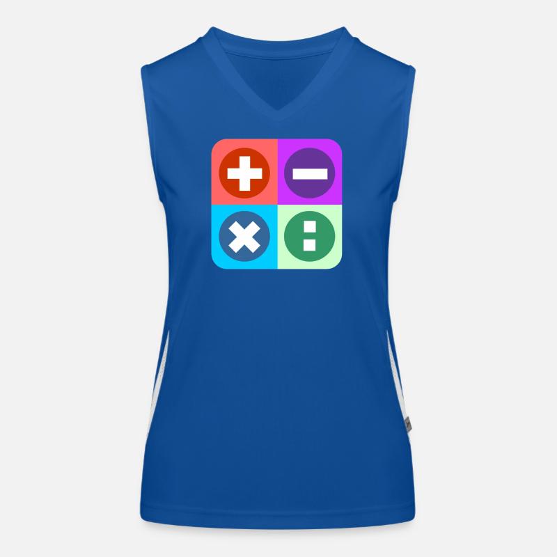 Calculate logo with four emblems color Women's Functional Contrast Tank Top