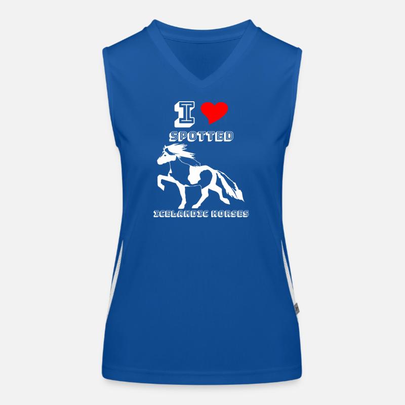 Edles Islandpferd Tölt Schecke 2 Damen Mädchen Funktionelles Kontrast-Tank Top für Frauen