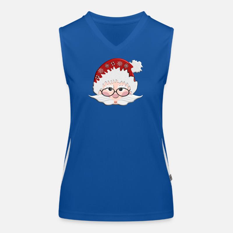 Stilvoller Santa mit Brille Funktionelles Kontrast-Tank Top für Frauen