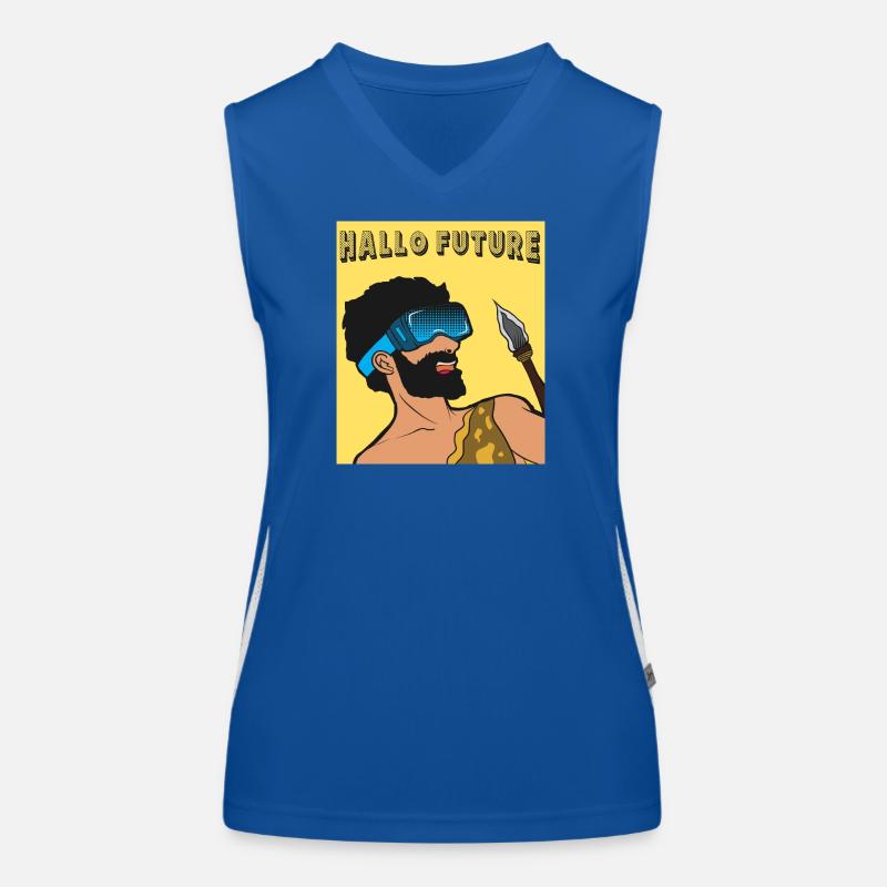 Hallo Future Caveman VR Stil Funktionelles Kontrast-Tank Top für Frauen