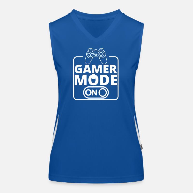 Gamer Modus On Controller Logo Funktionelles Kontrast-Tank Top für Frauen