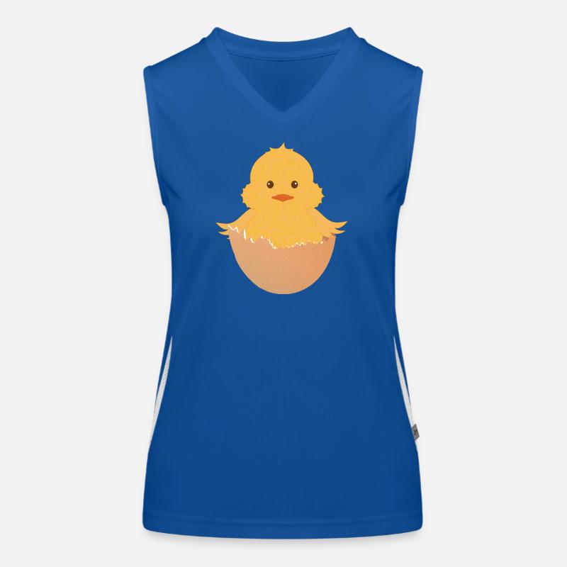 newly hatched chick in the eggshell Women's Functional Contrast Tank Top