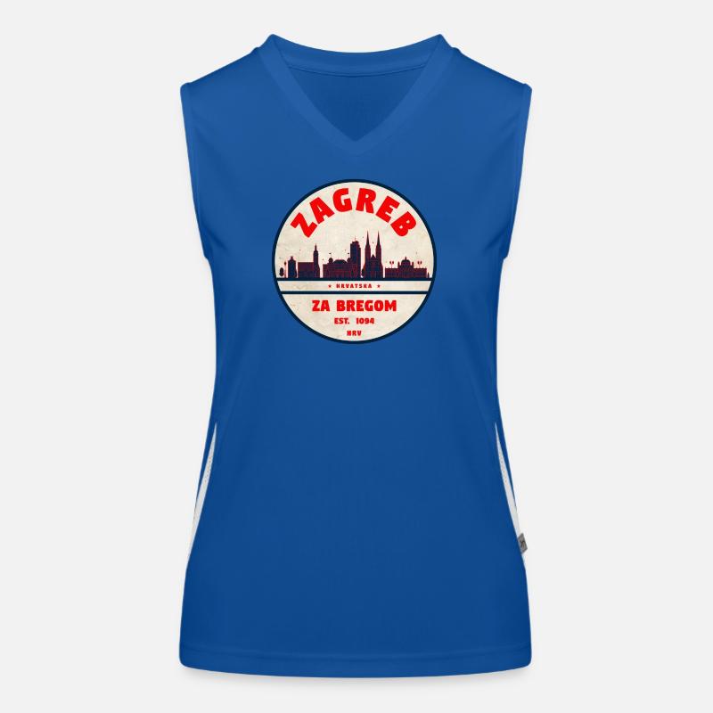 Emblème de Zagreb : Retro Skyline Débardeur respirant contrasté Femme
