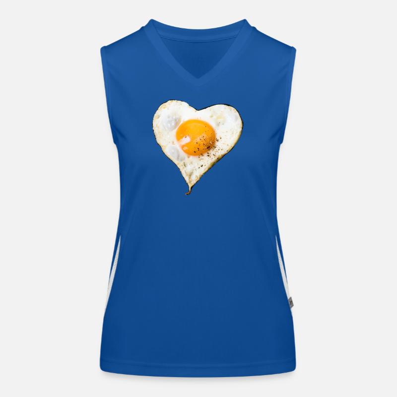 baked egg my love, heart fried egg, fried egg Women's Functional Contrast Tank Top