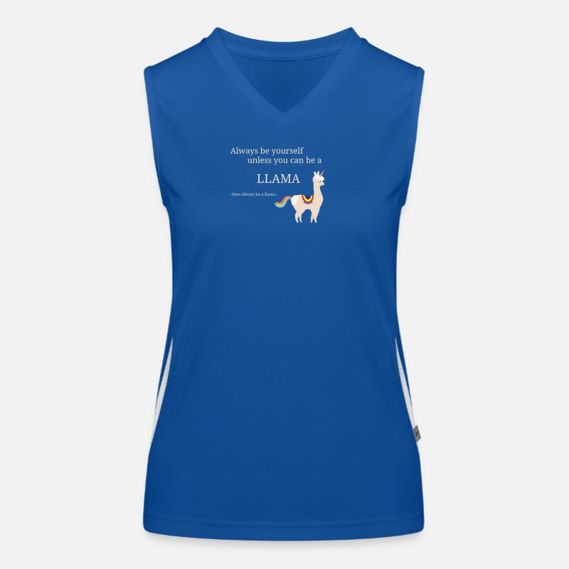 Lama Einhorn mit coolem Spruch Funktionelles Kontrast-Tank Top für Frauen