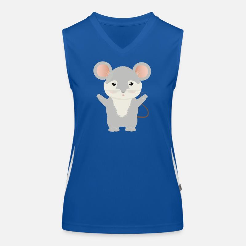 mignonne petite souris à la fourrure grise Débardeur respirant contrasté Femme