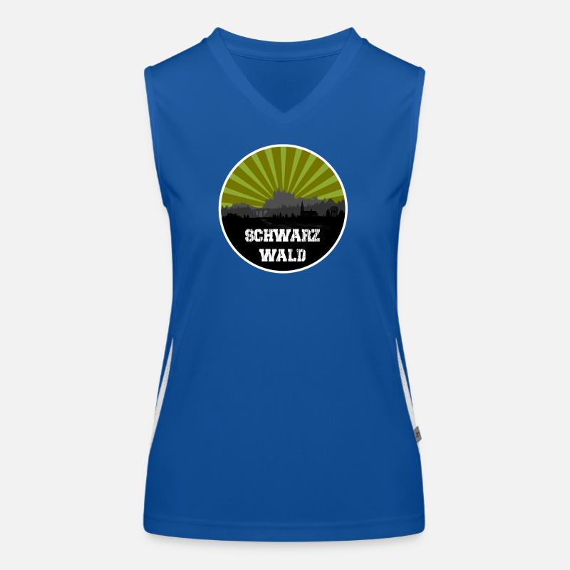 Schwarzwald Retro Skyline Funktionelles Kontrast-Tank Top für Frauen