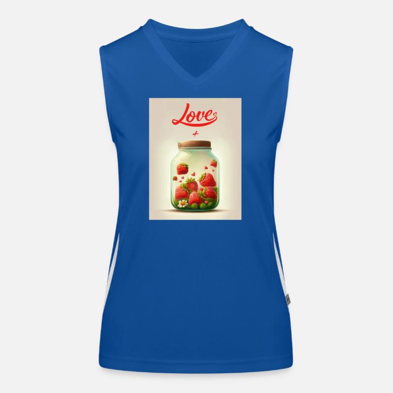 Fraises dans un pot d’amour Débardeur respirant contrasté Femme