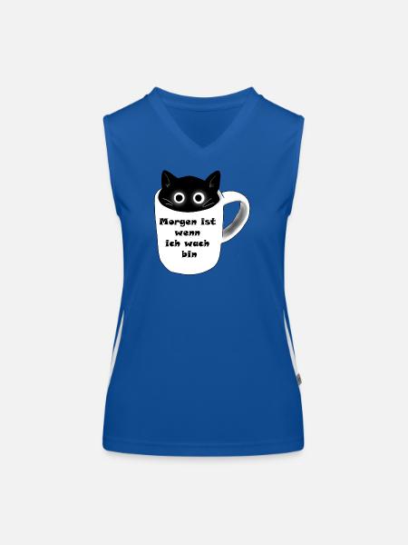 Morgen ist wenn ich wach bin - Funktionelles Kontrast-Tank Top für Frauen - Royal/Weiß - Vorne