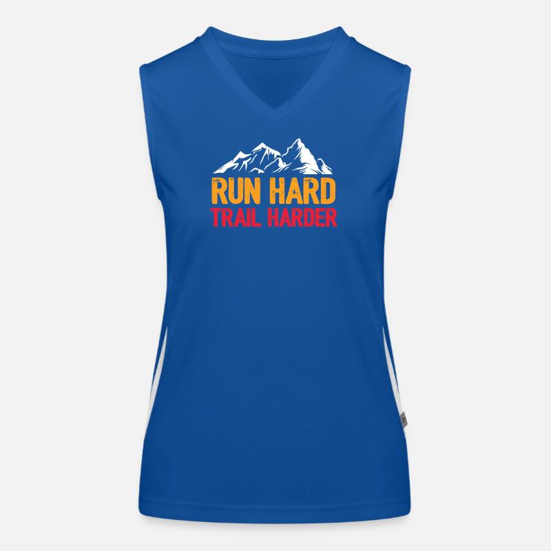 Courez fort. Trail plus difficile. Débardeur respirant contrasté Femme