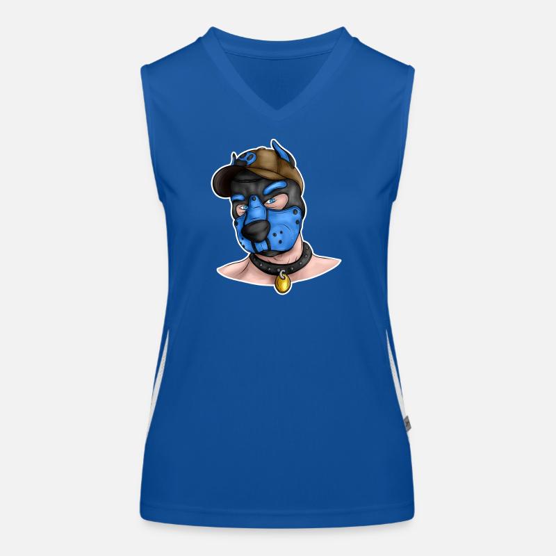 PupBlue - Women's Functional Contrast Tank Top - royal/white