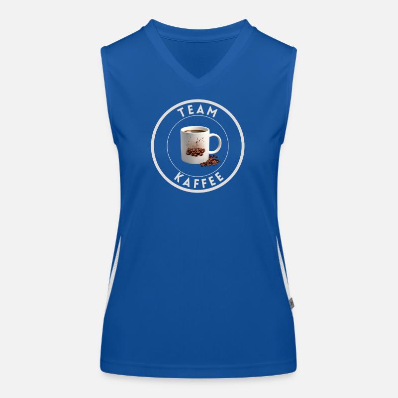 "Team Kaffee" hell Funktionelles Kontrast-Tank Top für Frauen