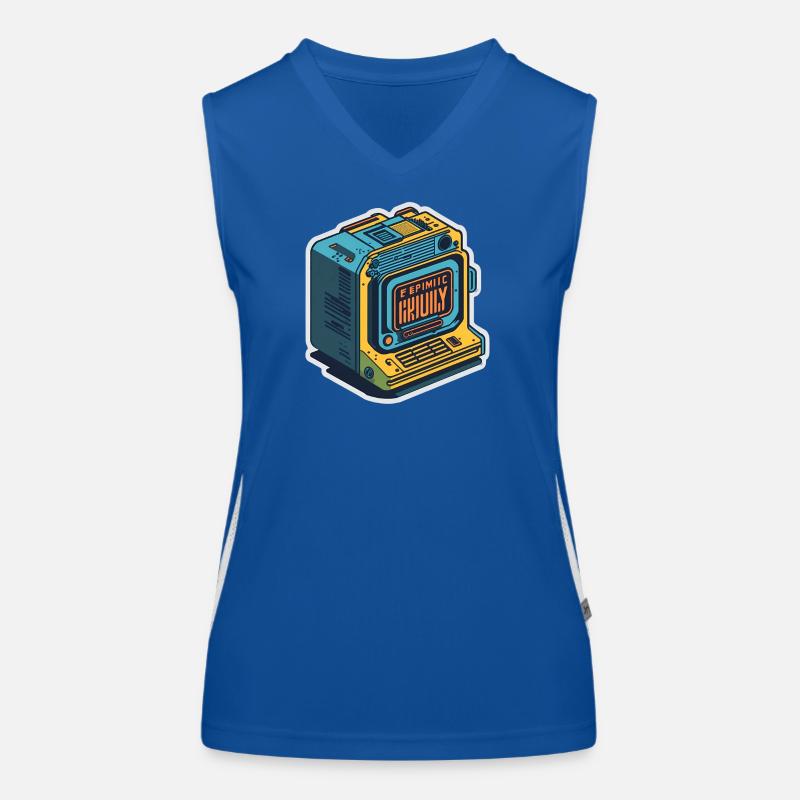 retro Computer Funktionelles Kontrast-Tank Top für Frauen
