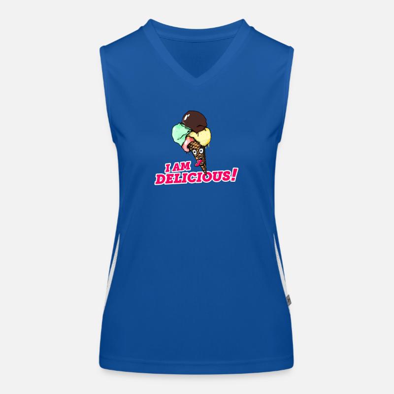 I am delicious! Eis-Creme. Funktionelles Kontrast-Tank Top für Frauen