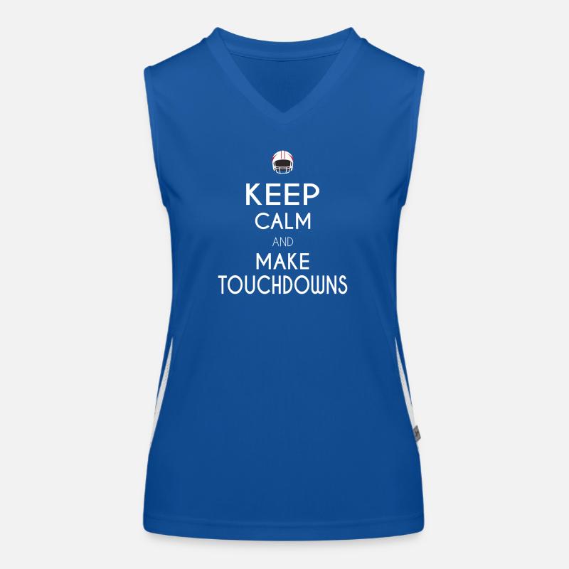 Keep Calm and Make Touchdowns Funktionelles Kontrast-Tank Top für Frauen