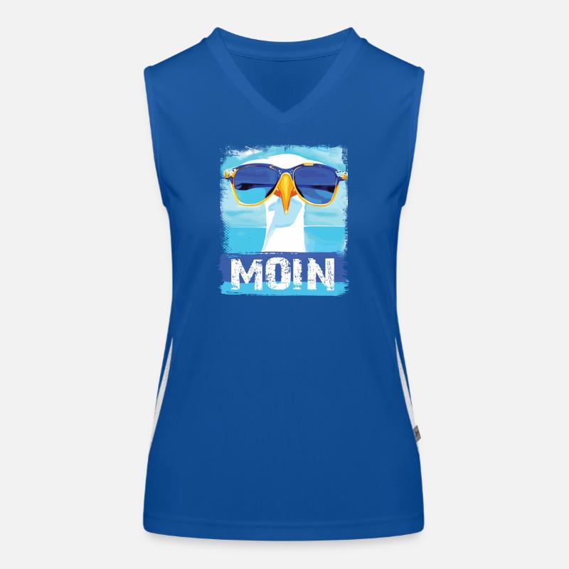 Moin Möwe - blue white Möwen Collection Funktionelles Kontrast-Tank Top für Frauen