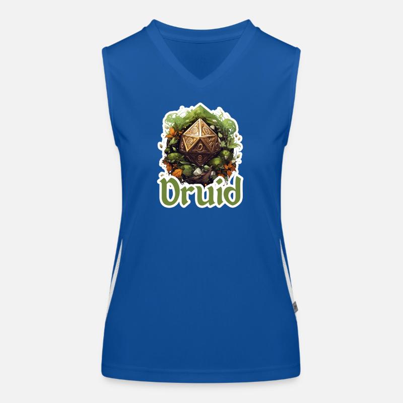 Druide mit W20 – Fantasy RPG Design Funktionelles Kontrast-Tank Top für Frauen
