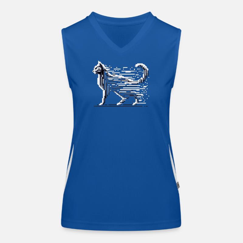 Pixel Katze Funktionelles Kontrast-Tank Top für Frauen