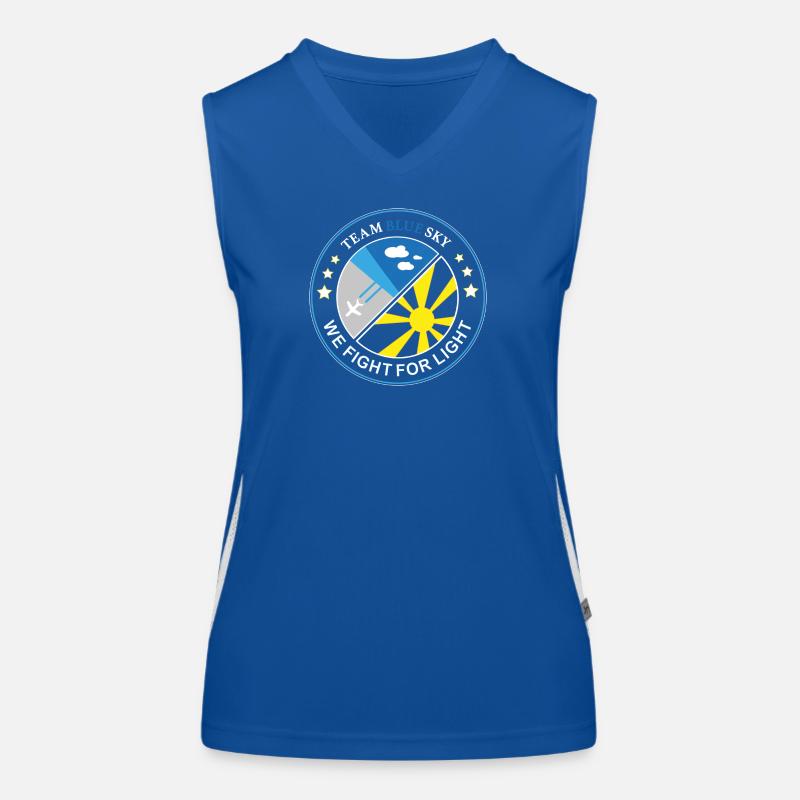 Blue Sky Flight Team Abzeichen Funktionelles Kontrast-Tank Top für Frauen