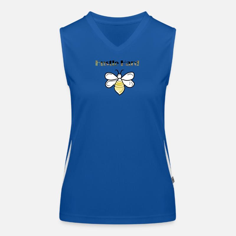 hustle hard bees - Women's Functional Contrast Tank Top - royal/white