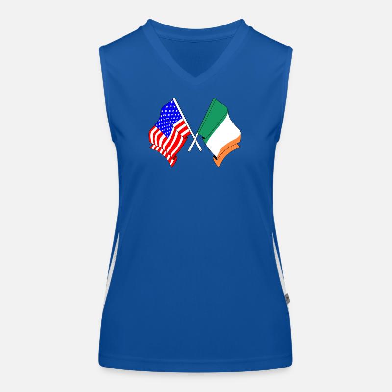 Drapeau des États-Unis et drapeau de l’Irlande Débardeur respirant contrasté Femme