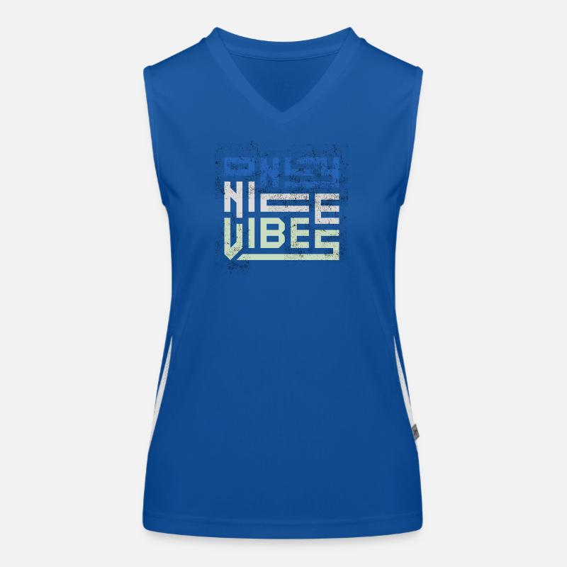 Only Nice Vibes Distressed Typography Women's Functional Contrast Tank Top