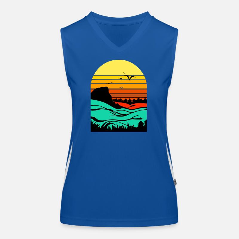 Abendrot Funktionelles Kontrast-Tank Top für Frauen