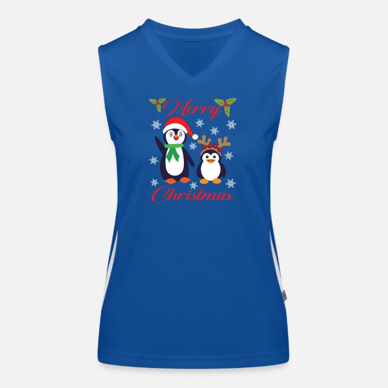 JOYEUX NOËL AVEC LES PINGOUINS DE NOËL Débardeur respirant contrasté Femme