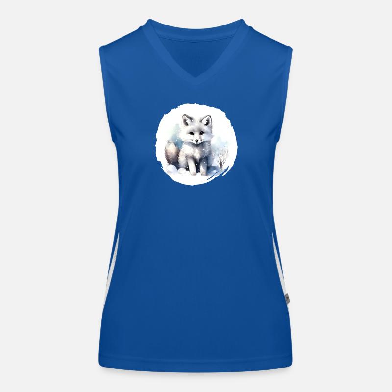 Arctic Fox Watercolor Women's Functional Contrast Tank Top