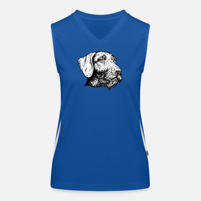 German Wirehaired Portrait Women's Functional Contrast Tank Top