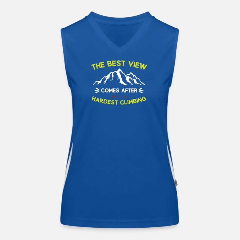 Mountains - The Best View Comes After Hardest Clim Women's Functional Contrast Tank Top