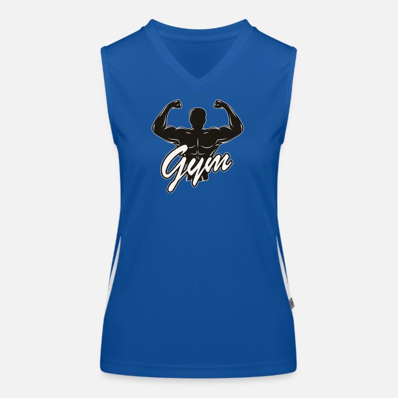 Motif de gym noir et blanc - bodybuilder posant Débardeur respirant contrasté Femme