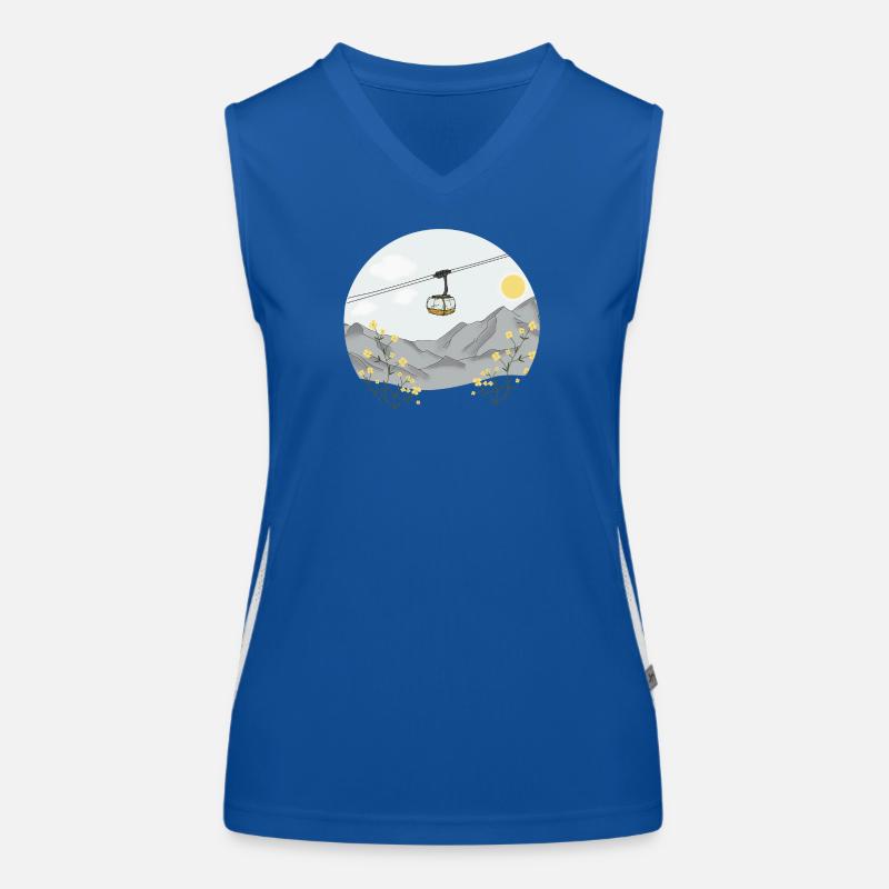 Gondelfahrt auf den Berg - Seilbahn Funktionelles Kontrast-Tank Top für Frauen