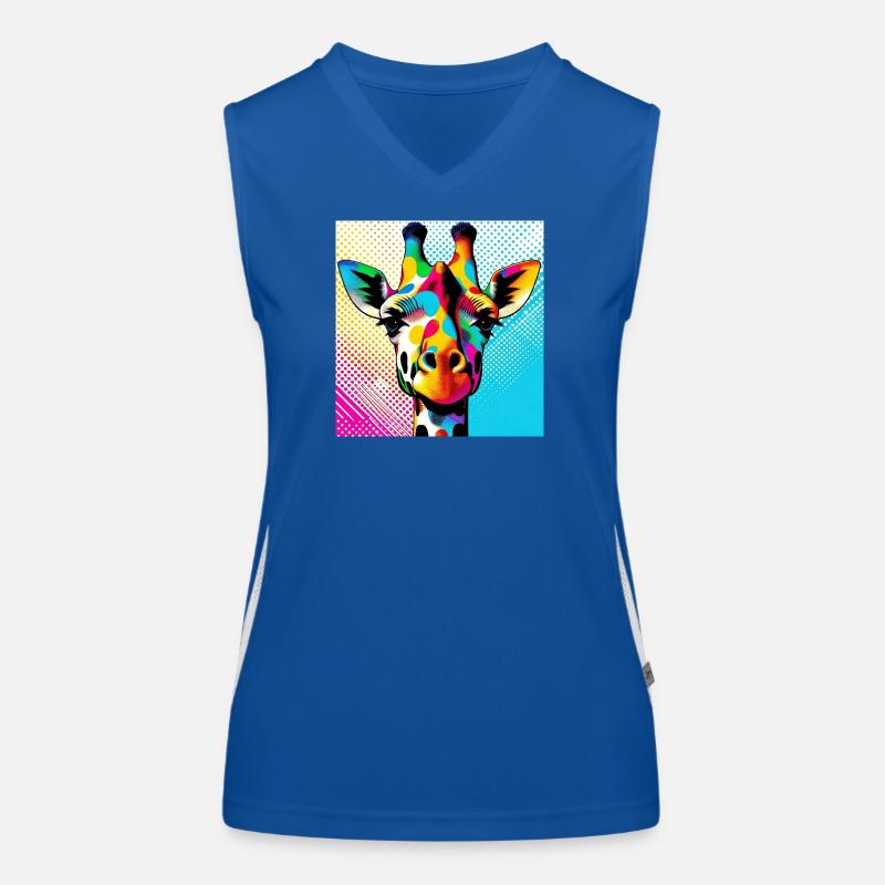 Girafe Pop Art Débardeur respirant contrasté Femme