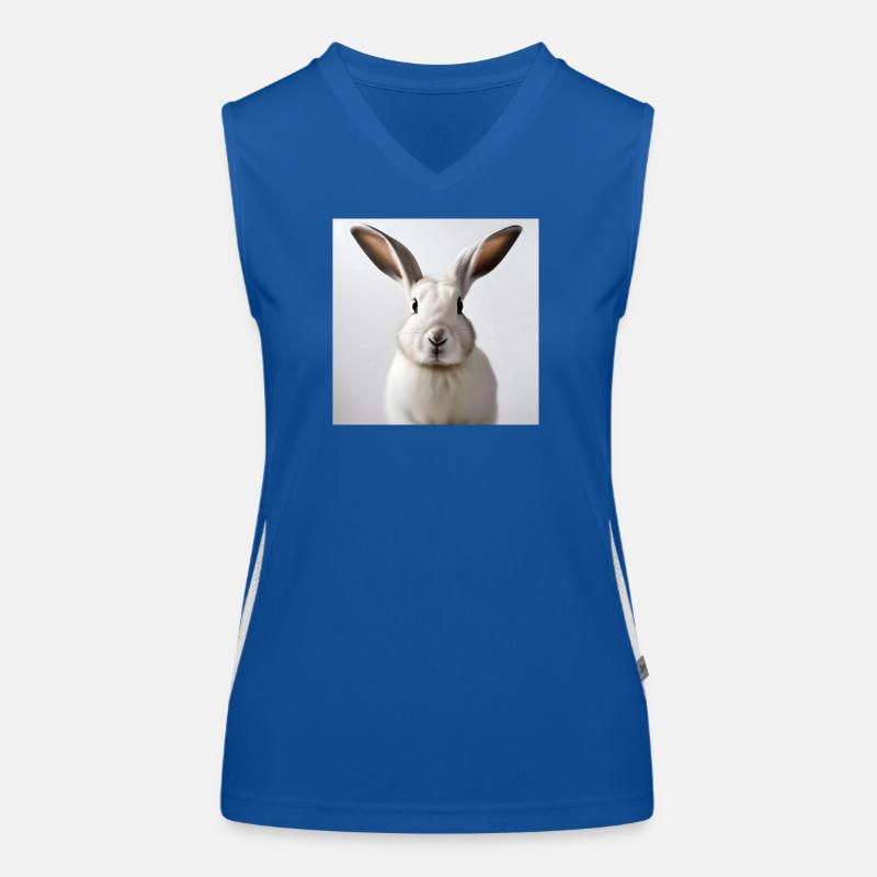 Illustrated White Rabbit Women's Functional Contrast Tank Top