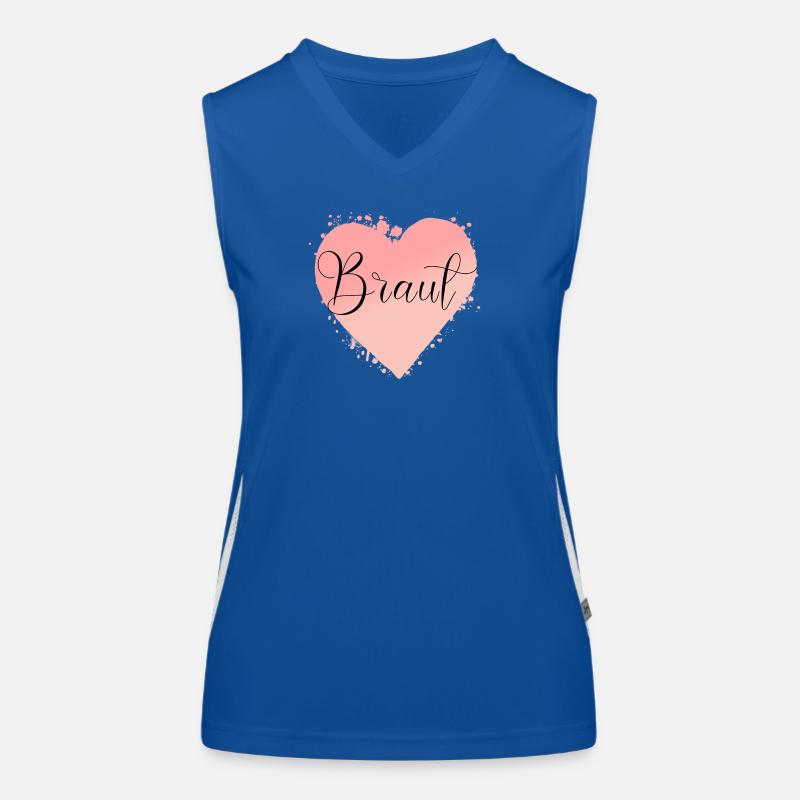 Team Braut-Herz! Personalisierbar Funktionelles Kontrast-Tank Top für Frauen