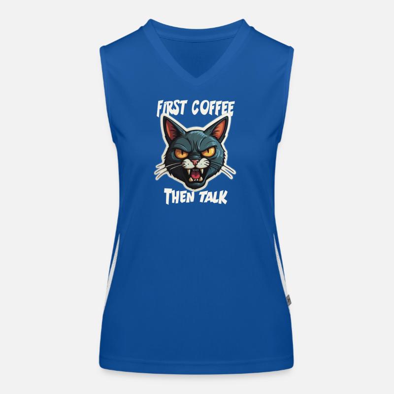 First Coffee then Talk Women's Functional Contrast Tank Top