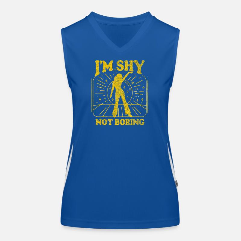 Ich bin schüchtern, nicht langweilig gelb Funktionelles Kontrast-Tank Top für Frauen