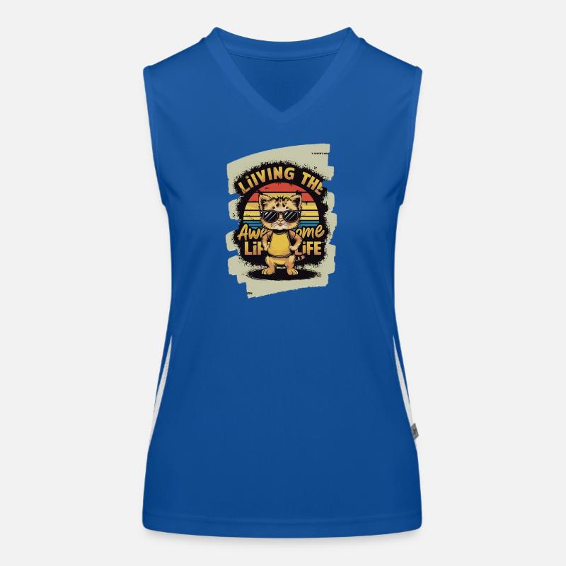 Koala with sunglasses and lifestyle text Women's Functional Contrast Tank Top