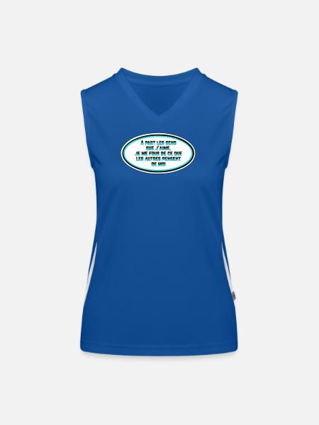 I don't care what people think of me - Women's Functional Contrast Tank Top - royal/white - Front