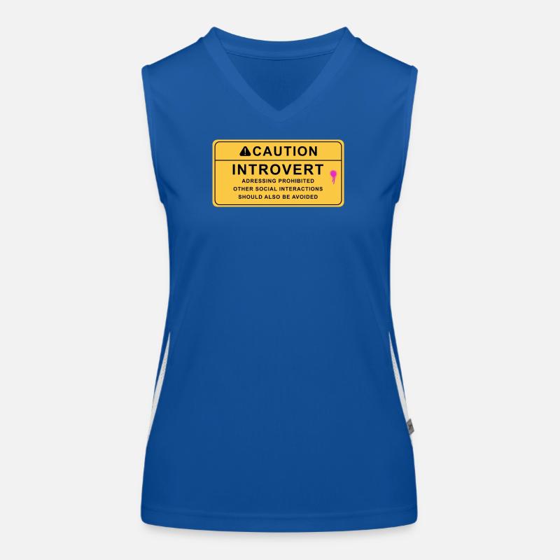 Caution Introvert Women's Functional Contrast Tank Top