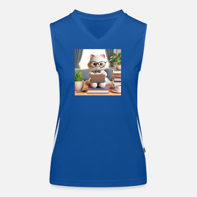 3D-Computer-Katze Funktionelles Kontrast-Tank Top für Frauen