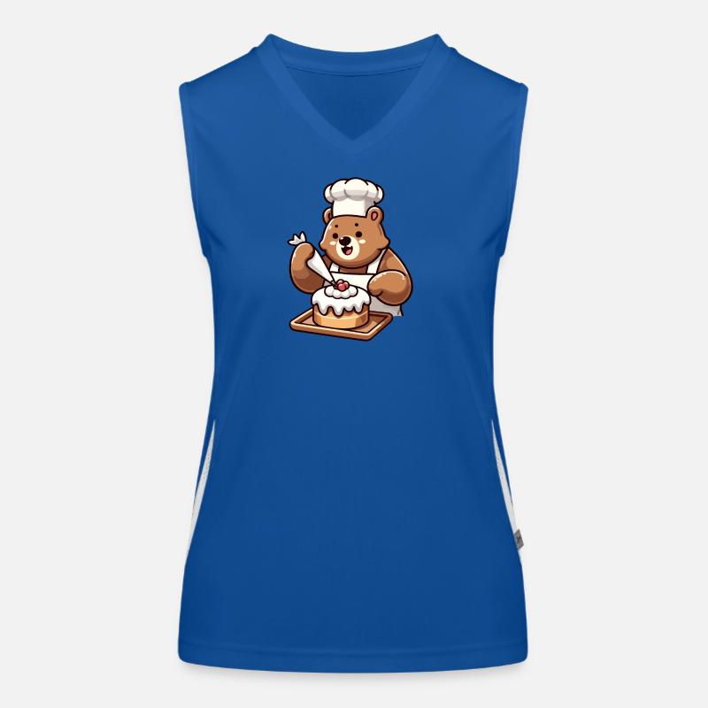 Baker Bear: Der Kuchenbeschwörer Funktionelles Kontrast-Tank Top für Frauen