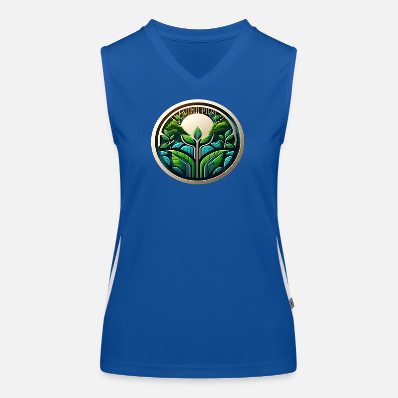 Logo Eco Tech Nature et numérisation Débardeur respirant contrasté Femme