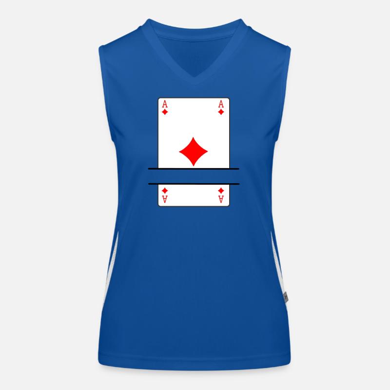 Spielkarten-Ass aus Karo mit Bannerplatz Funktionelles Kontrast-Tank Top für Frauen
