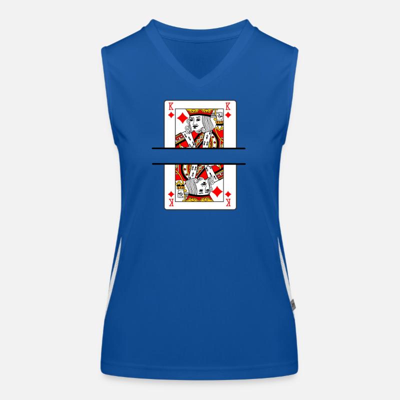 Spielkartenkönig der Karos mit Bannerplatz Funktionelles Kontrast-Tank Top für Frauen