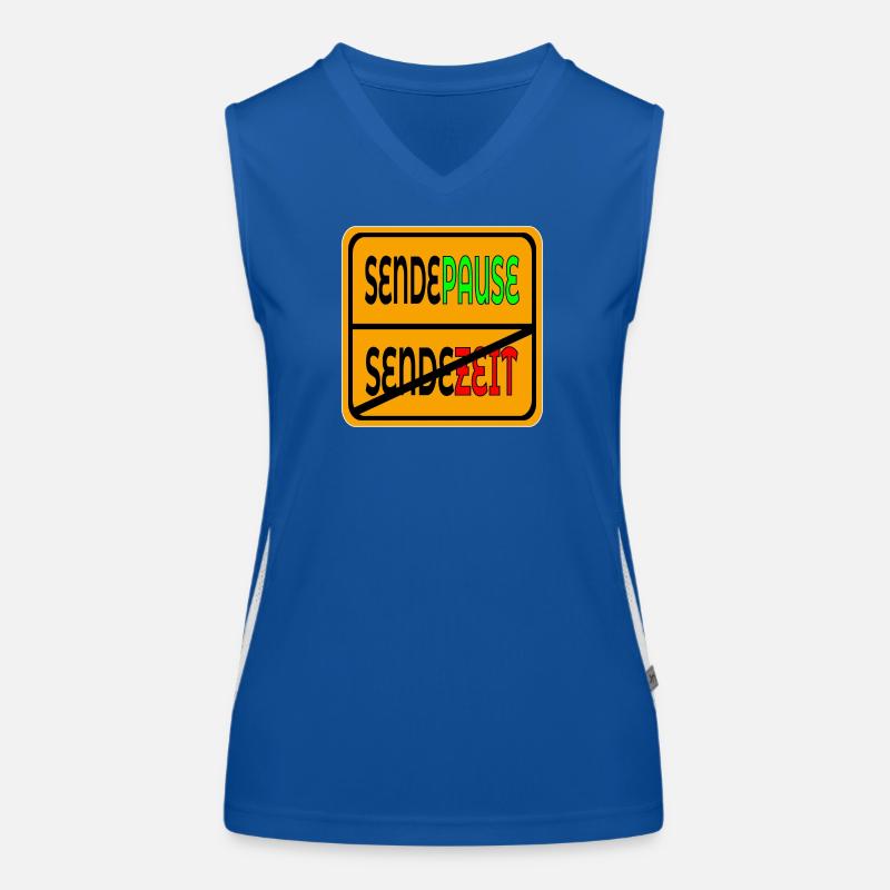 SENDEZEIT SENDEPAUSE Funktionelles Kontrast-Tank Top für Frauen
