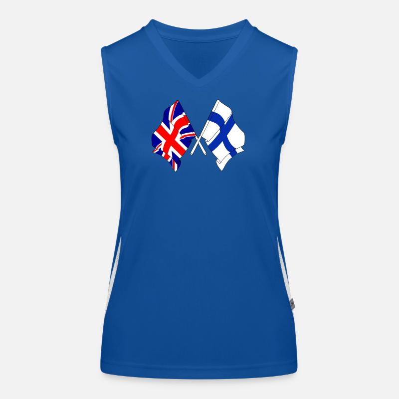 Drapeau Angleterre, drapeau Finlande Débardeur respirant contrasté Femme